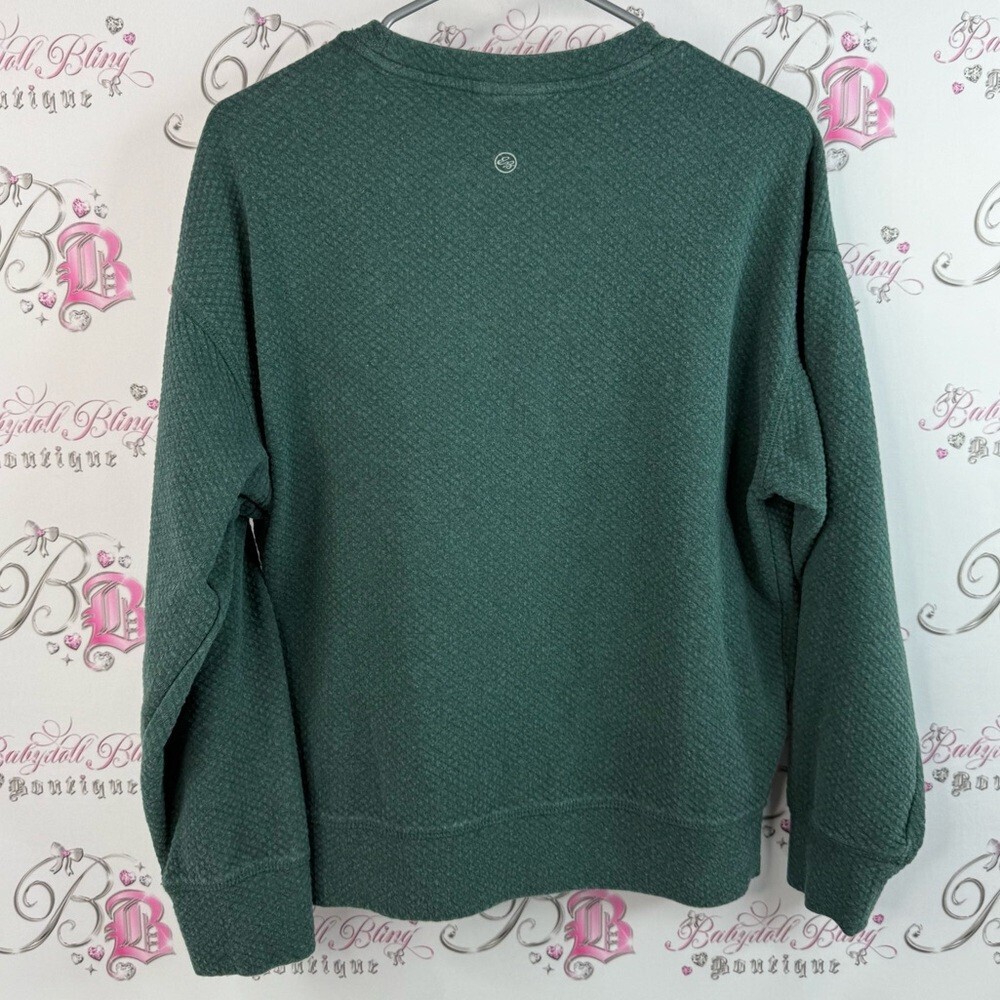 Eddie Bauer sweater pullover comfy dark Forest Green Crewneck Sweater - Picture 2 of 10